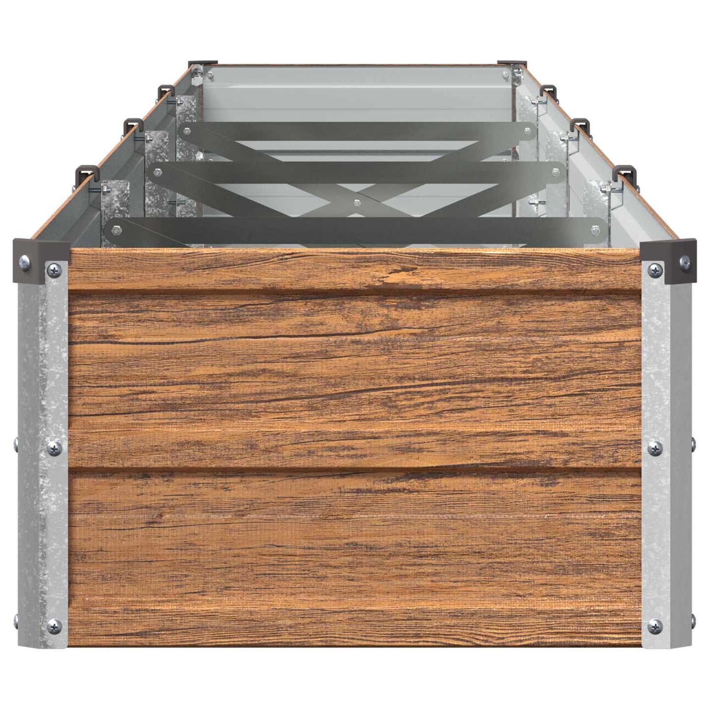 vidaXL Raised Garden Bed Wood Brown 320 x 40 x 24 cm cold-rolled steel