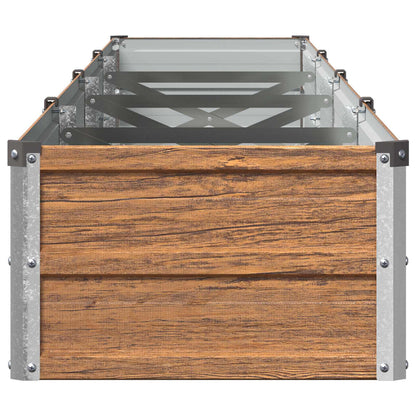 vidaXL Raised Garden Bed Wood Brown 320 x 40 x 24 cm cold-rolled steel