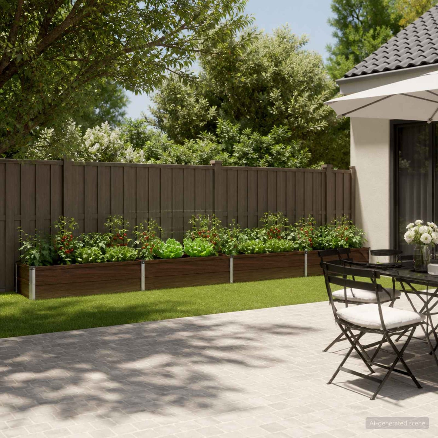vidaXL Raised Garden Bed Black 320 x 40 x 24 cm cold-rolled steel