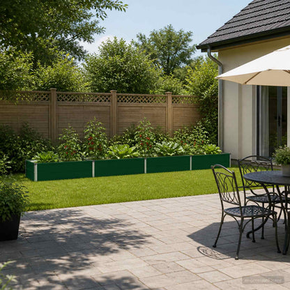 vidaXL Raised Garden Bed Green 320 x 40 x 24 cm cold-rolled steeel