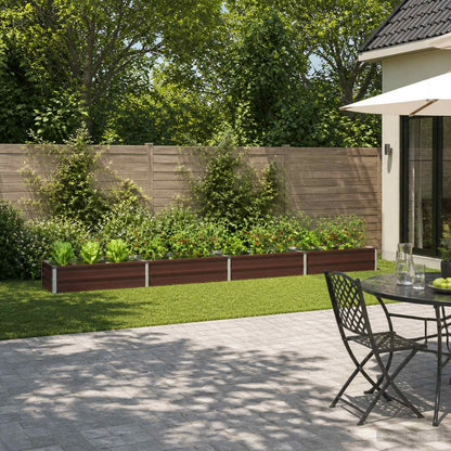 vidaXL Raised Garden Bed Brown 320 x 40 x 24 cm cold-rolled steel