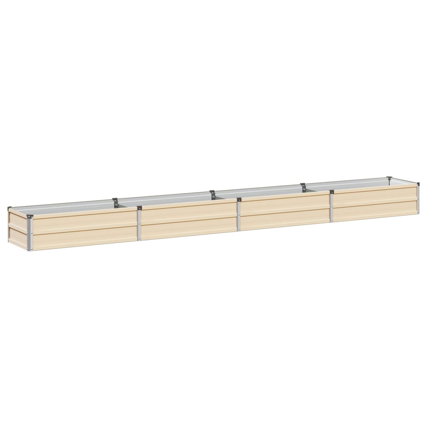vidaXL Raised Garden Bed Ivory 320 x 40 x 24 cm cold-rolled steel