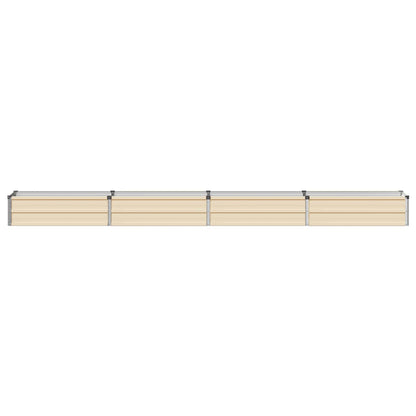 vidaXL Raised Garden Bed Ivory 320 x 40 x 24 cm cold-rolled steel