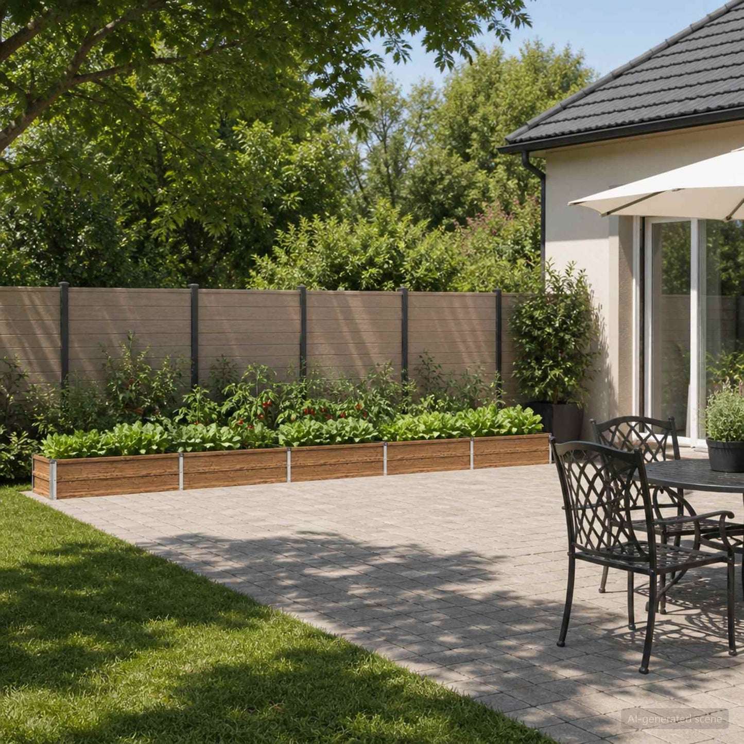 vidaXL Raised Garden Bed Wood Brown 400 x 40 x 24 cm cold-rolled steel
