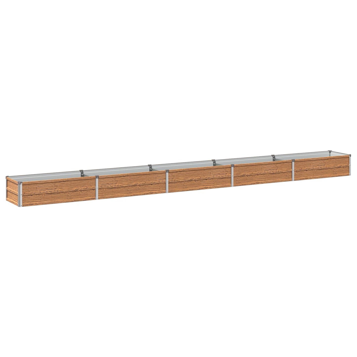 vidaXL Raised Garden Bed Wood Brown 400 x 40 x 24 cm cold-rolled steel