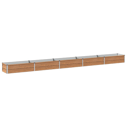 vidaXL Raised Garden Bed Wood Brown 400 x 40 x 24 cm cold-rolled steel