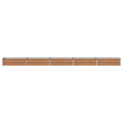 vidaXL Raised Garden Bed Wood Brown 400 x 40 x 24 cm cold-rolled steel