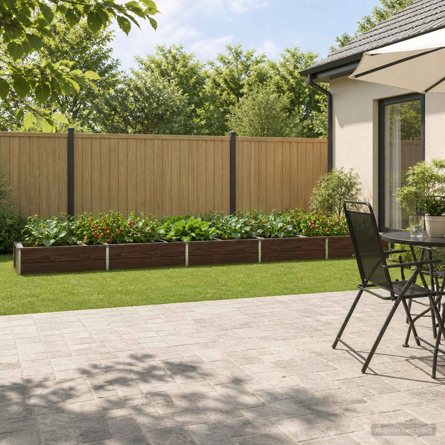 vidaXL Raised Garden Bed Black 400 x 40 x 24 cm cold-rolled steel