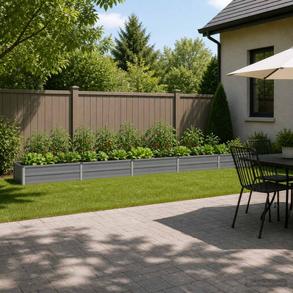 vidaXL Raised Garden Bed Grey 400 x 40 x 24 cm cold-rolled steel