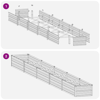 vidaXL Raised Garden Bed Anthracite 400 x 40 x 24 cm cold-rolled steel