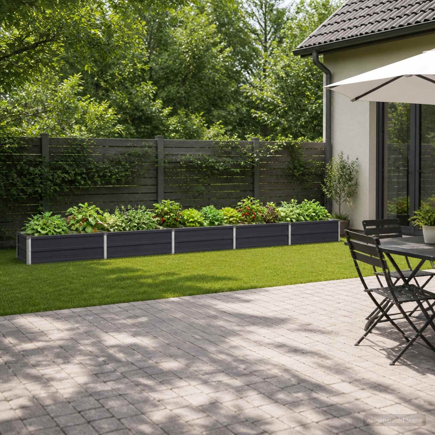 vidaXL Raised Garden Bed Anthracite 400 x 40 x 24 cm cold-rolled steel