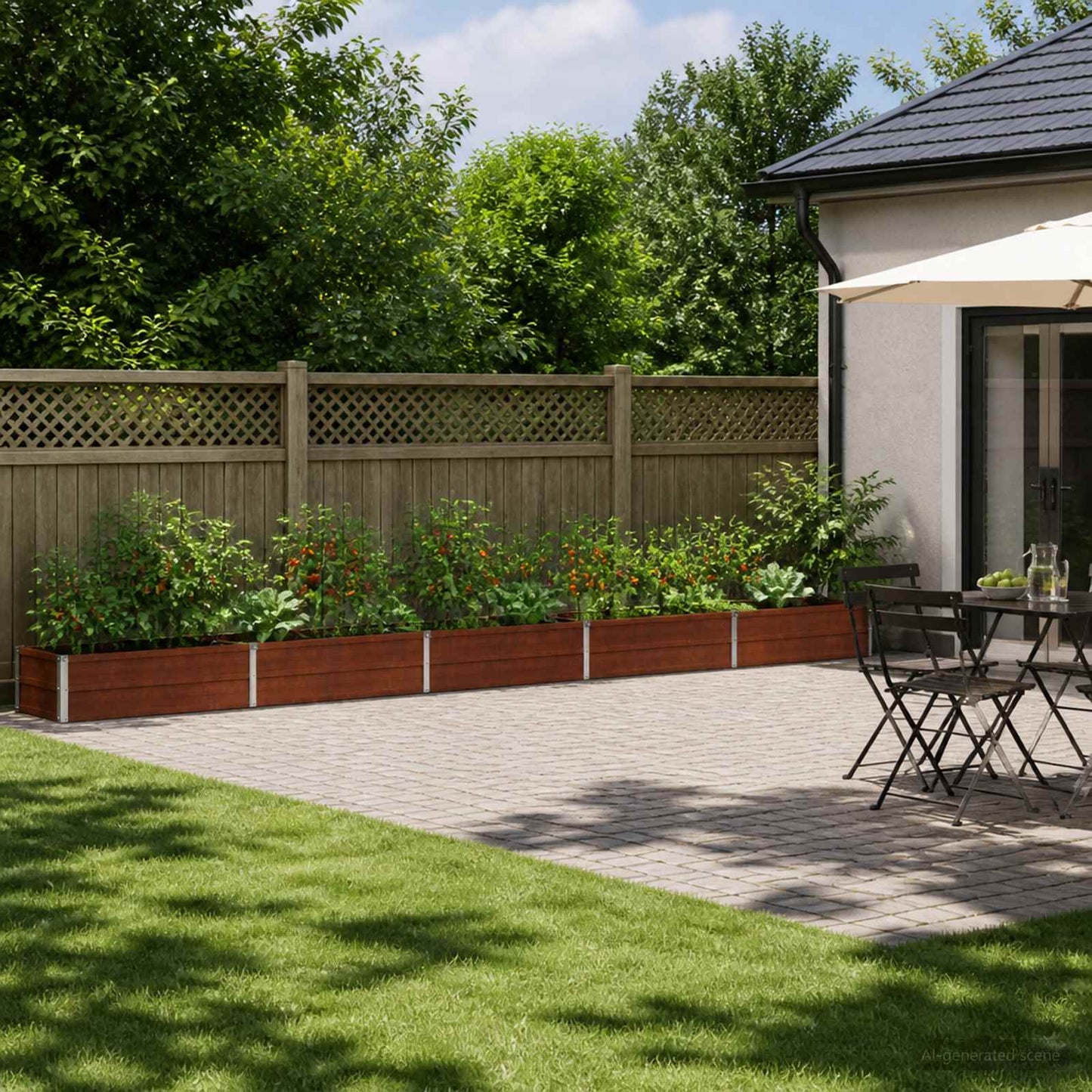 vidaXL Raised Garden Bed Rusty 400 x 40 x 24 cm corton