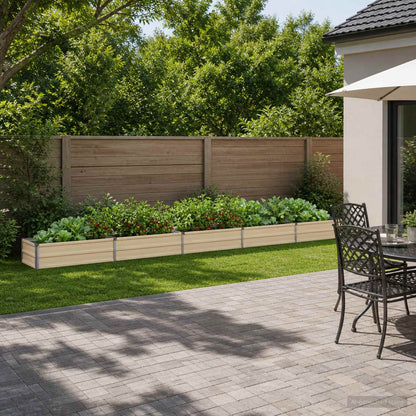 vidaXL Raised Garden Bed Ivory 400 x 40 x 24 cm cold-rolled steel