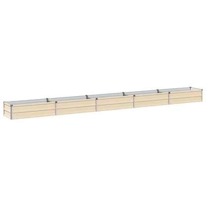 vidaXL Raised Garden Bed Ivory 400 x 40 x 24 cm cold-rolled steel