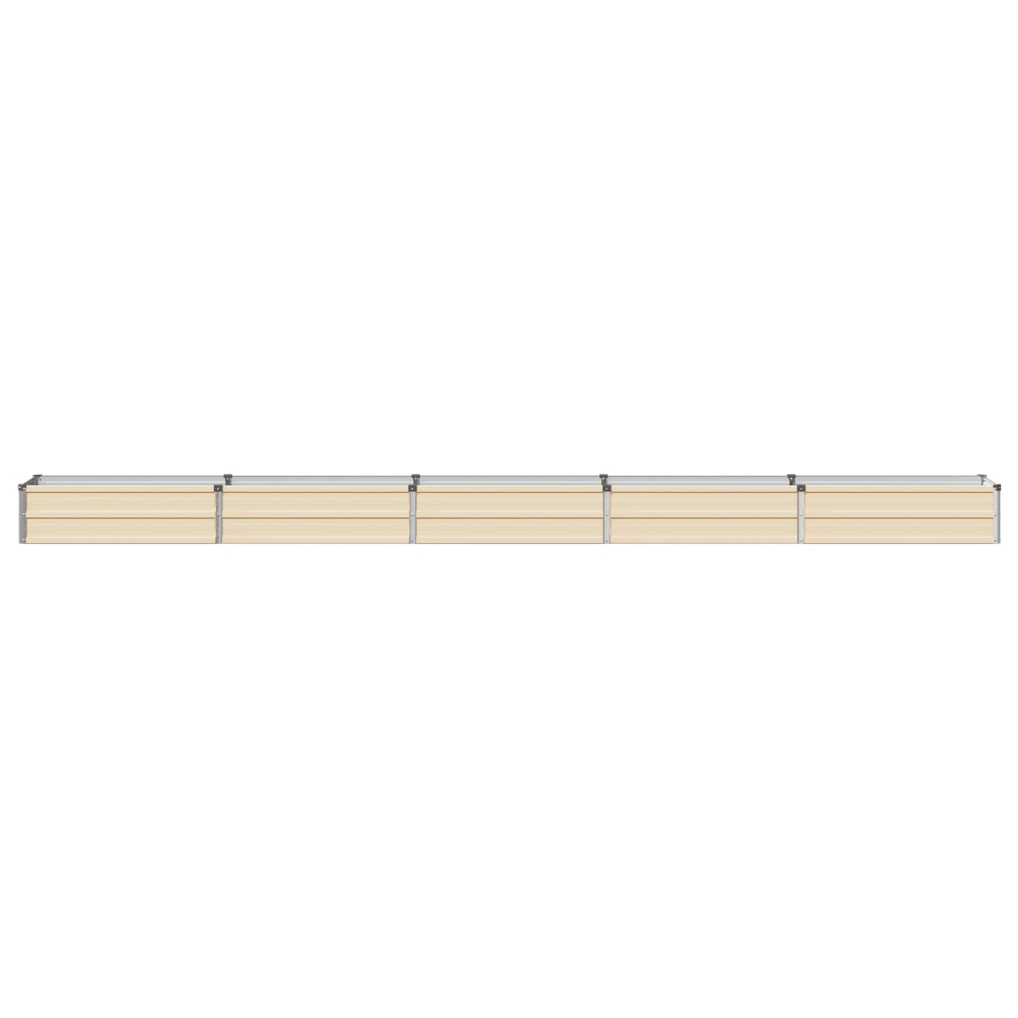 vidaXL Raised Garden Bed Ivory 400 x 40 x 24 cm cold-rolled steel