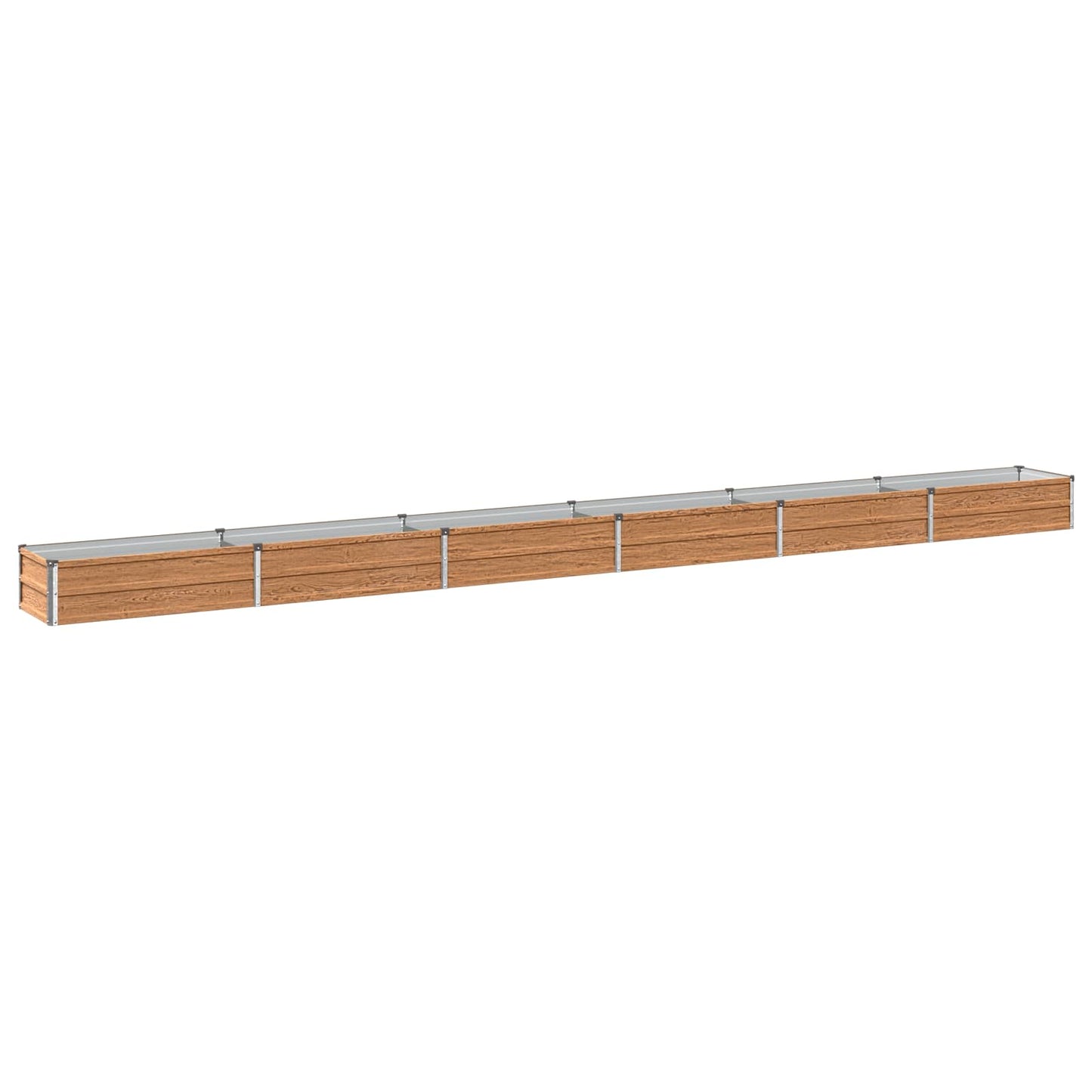 vidaXL Raised Garden Bed Wood Brown 480 x 40 x 24 cm cold-rolled steel