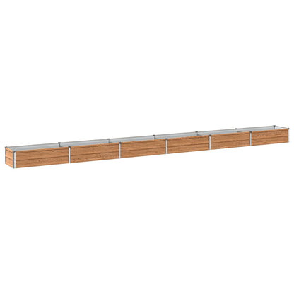vidaXL Raised Garden Bed Wood Brown 480 x 40 x 24 cm cold-rolled steel
