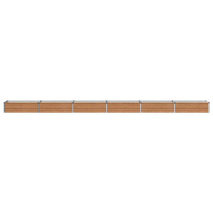 vidaXL Raised Garden Bed Wood Brown 480 x 40 x 24 cm cold-rolled steel