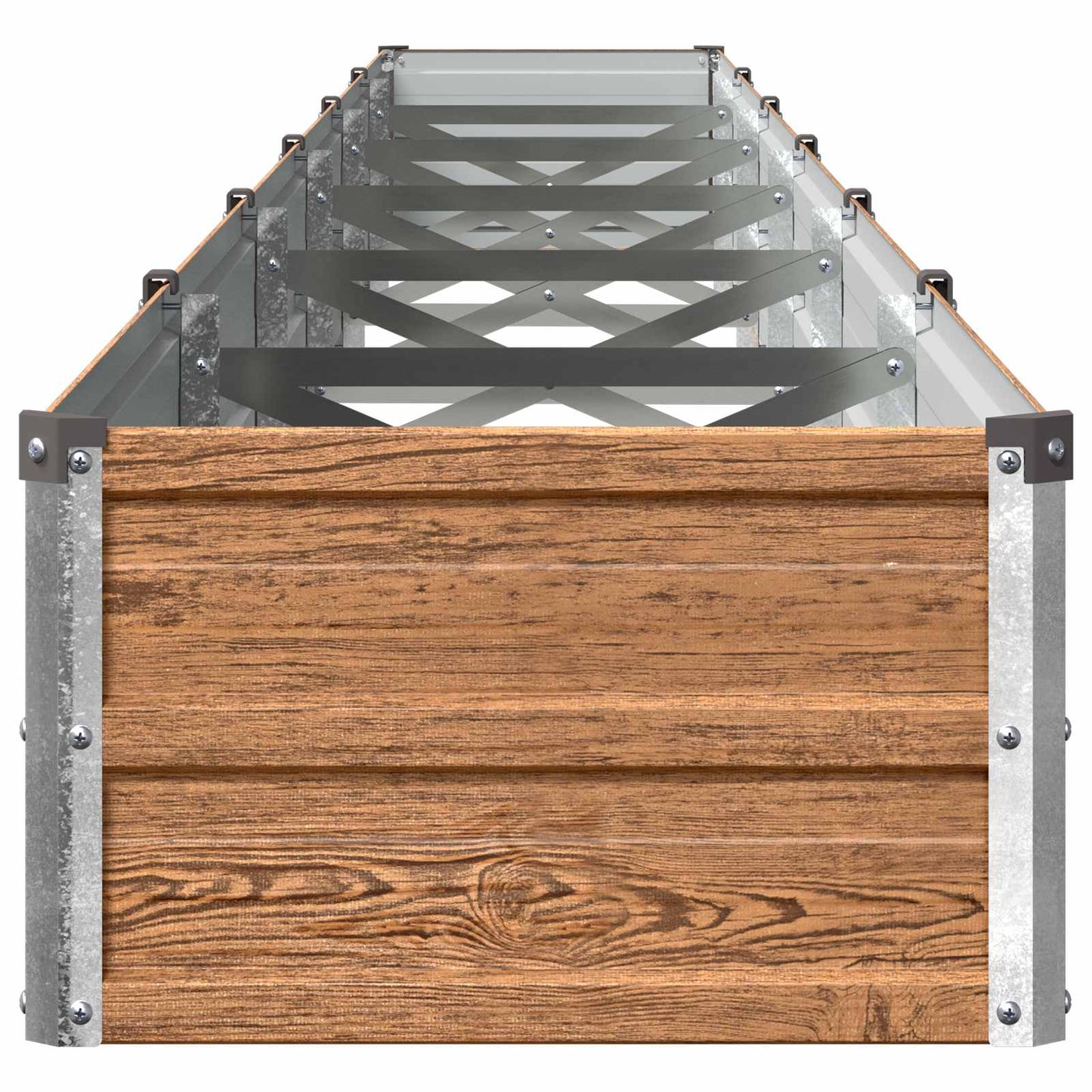 vidaXL Raised Garden Bed Wood Brown 480 x 40 x 24 cm cold-rolled steel