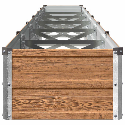 vidaXL Raised Garden Bed Wood Brown 480 x 40 x 24 cm cold-rolled steel