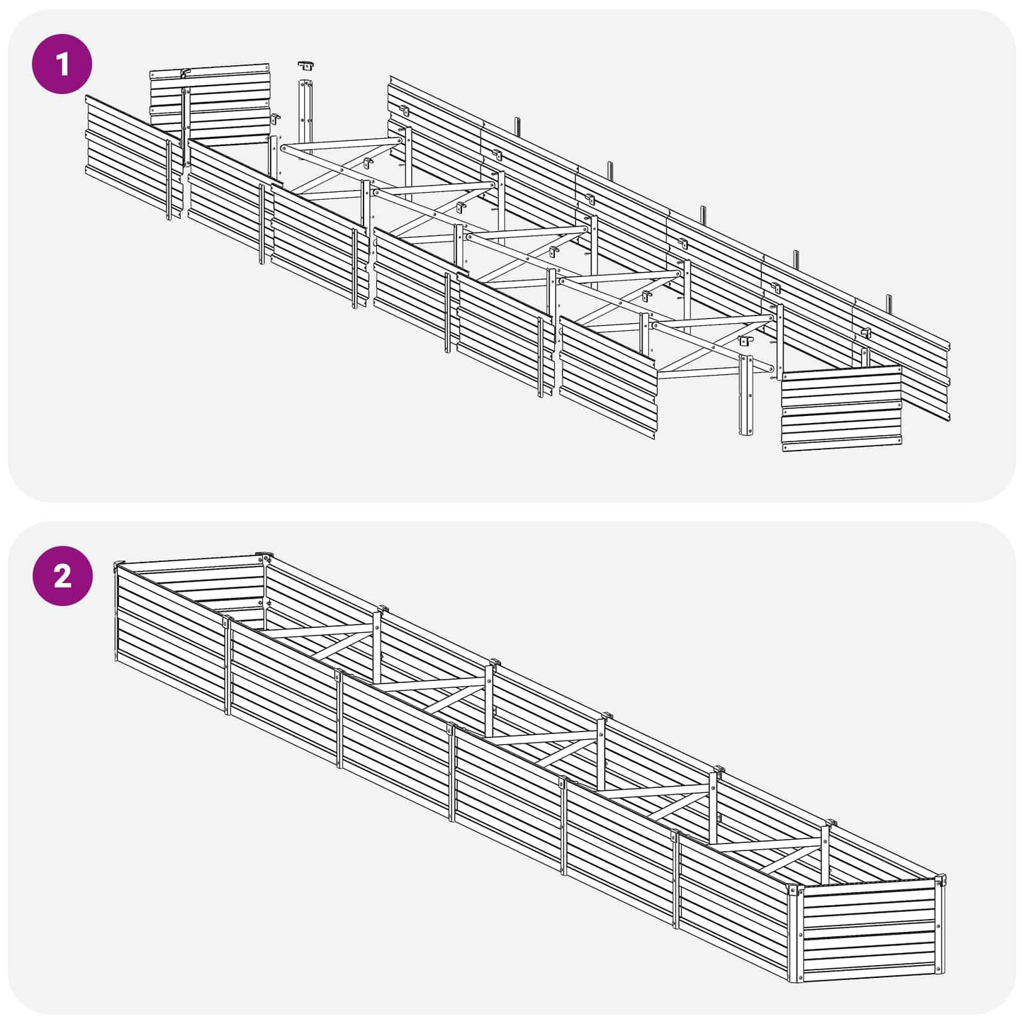 vidaXL Raised Garden Bed Natural 480 x 40 x 24 cm cold-rolled steel