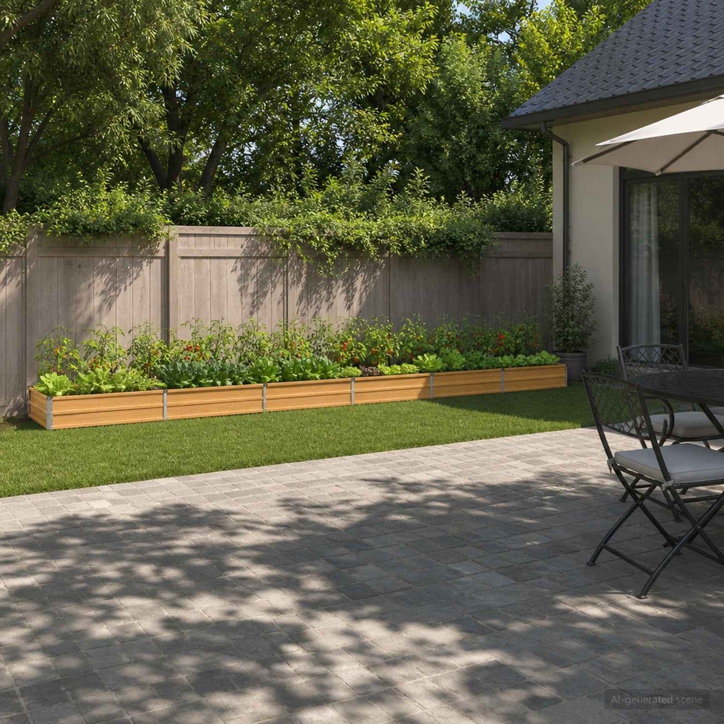 vidaXL Raised Garden Bed Natural 480 x 40 x 24 cm cold-rolled steel
