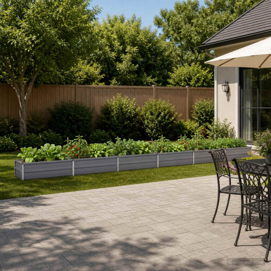 vidaXL Raised Garden Bed Grey 480 x 40 x 24 cm cold-rolled steel