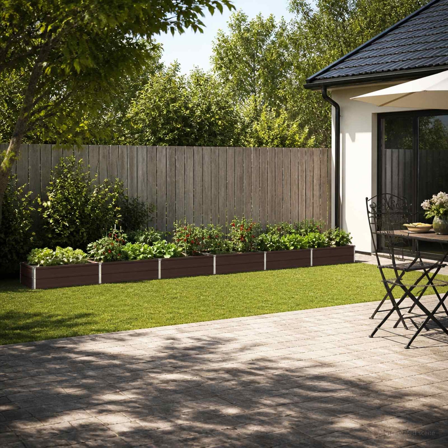 vidaXL Raised Garden Bed Brown 480 x 40 x 24 cm cold-rolled steel