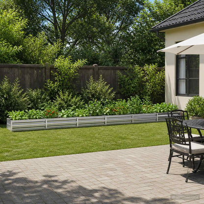 vidaXL Raised Garden Bed Silver 480 x 40 x 24 cm galvanized