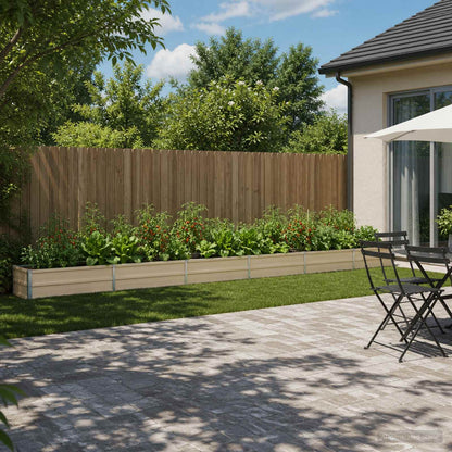 vidaXL Raised Garden Bed Ivory 480 x 40 x 24 cm cold-rolled steel
