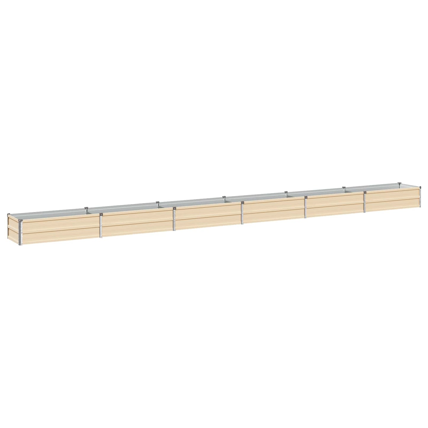 vidaXL Raised Garden Bed Ivory 480 x 40 x 24 cm cold-rolled steel