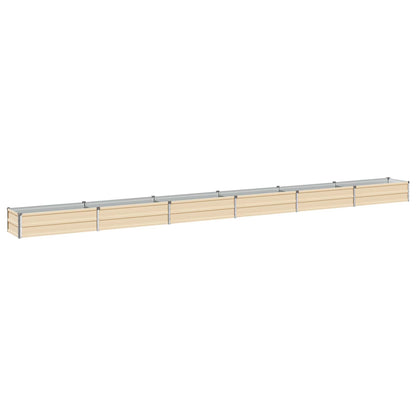 vidaXL Raised Garden Bed Ivory 480 x 40 x 24 cm cold-rolled steel