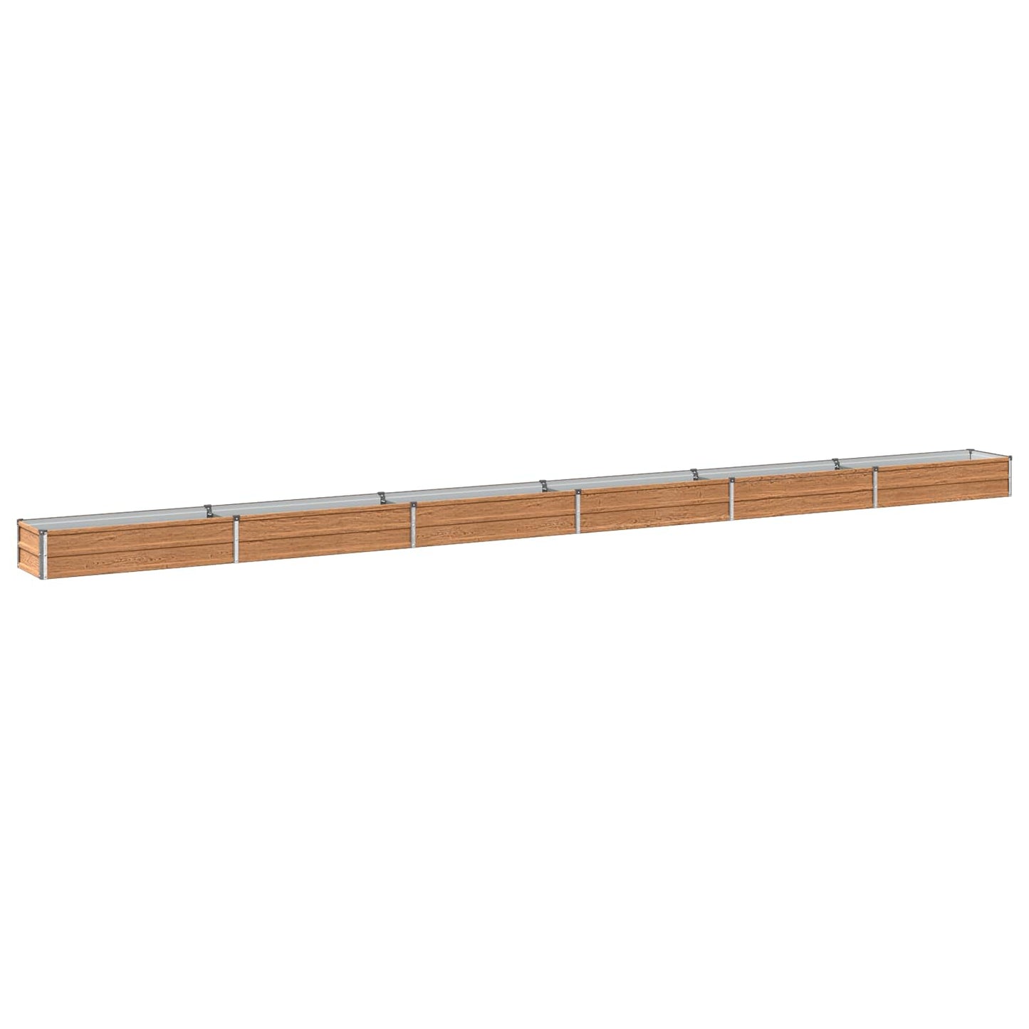 vidaXL Raised Garden Bed Wood Brown 600 x 40 x 24 cm cold-rolled steel