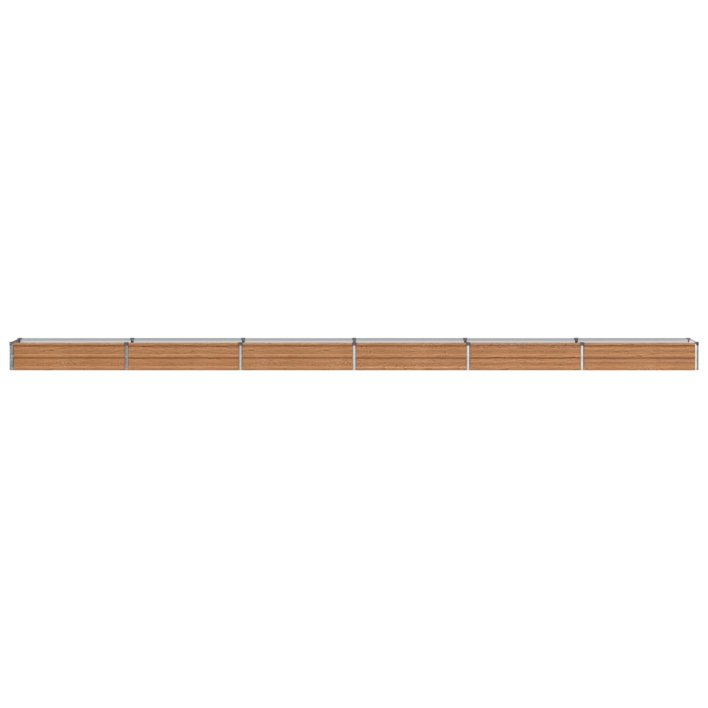 vidaXL Raised Garden Bed Wood Brown 600 x 40 x 24 cm cold-rolled steel
