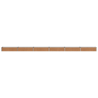 vidaXL Raised Garden Bed Wood Brown 600 x 40 x 24 cm cold-rolled steel