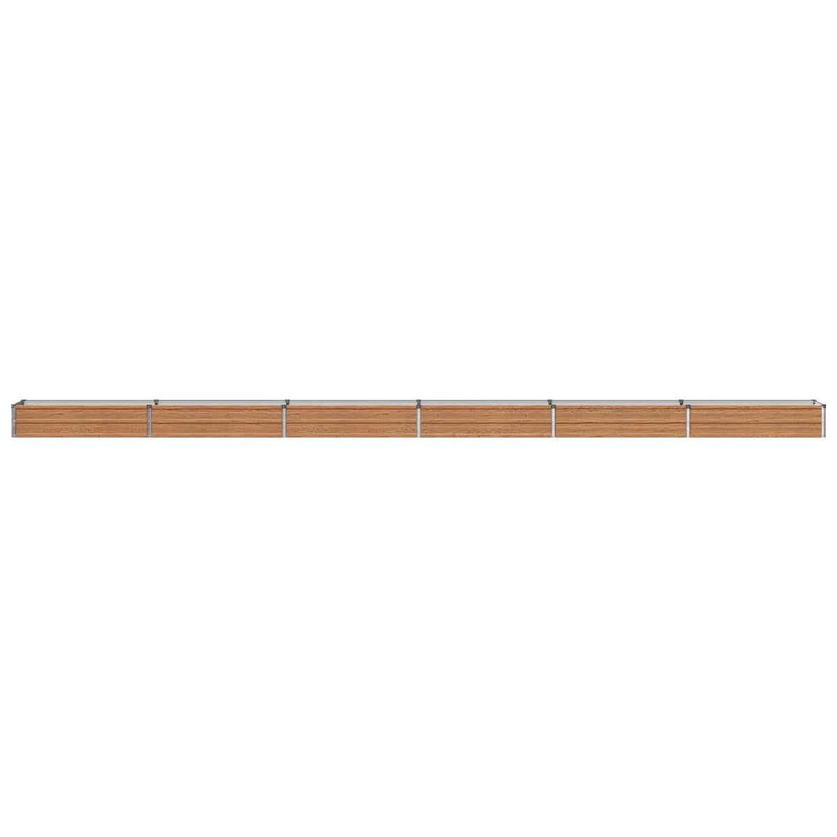 vidaXL Raised Garden Bed Wood Brown 600 x 40 x 24 cm Galvanised Steel