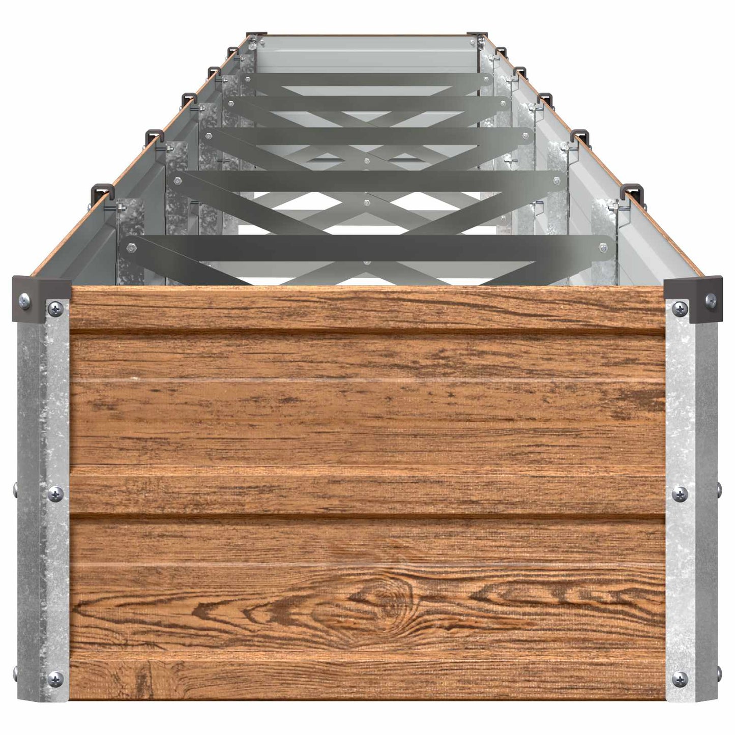 vidaXL Raised Garden Bed Wood Brown 600 x 40 x 24 cm cold-rolled steel