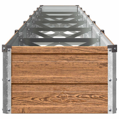 vidaXL Raised Garden Bed Wood Brown 600 x 40 x 24 cm cold-rolled steel
