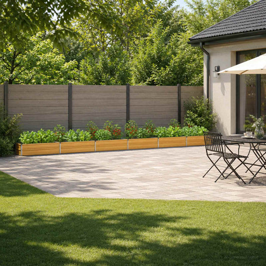 vidaXL Raised Garden Bed Natural 600 x 40 x 24 cm cold-rolled steel