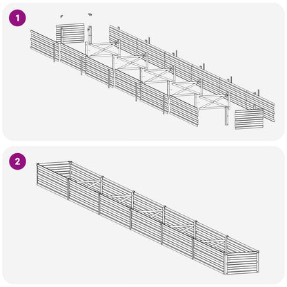 vidaXL Raised Garden Bed Green 600 x 40 x 24 cm cold-rolled steeel