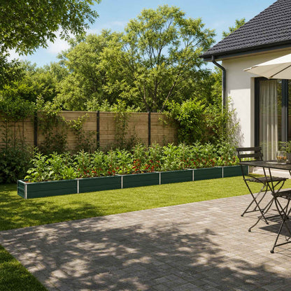 vidaXL Raised Garden Bed Green 600 x 40 x 24 cm cold-rolled steeel