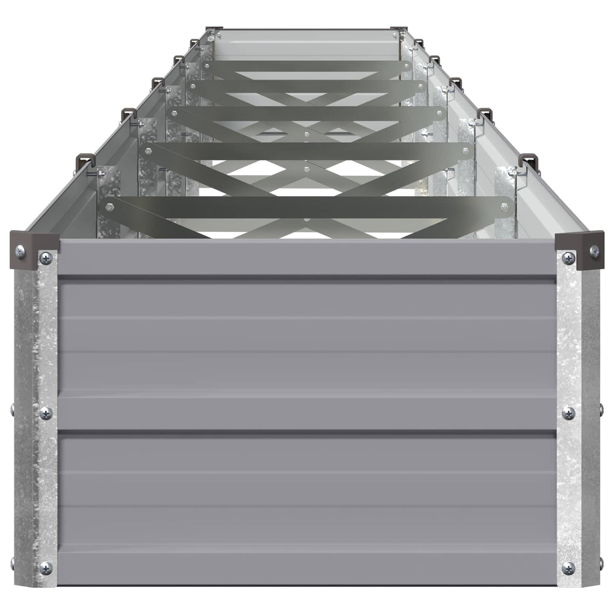 vidaXL Raised Garden Bed Grey 600 x 40 x 24 cm Galvanised Steel