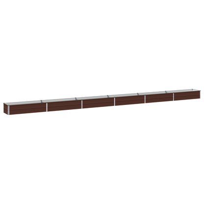 vidaXL Raised Garden Bed Brown 600 x 40 x 24 cm cold-rolled steel