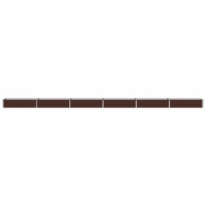 vidaXL Raised Garden Bed Brown 600 x 40 x 24 cm cold-rolled steel