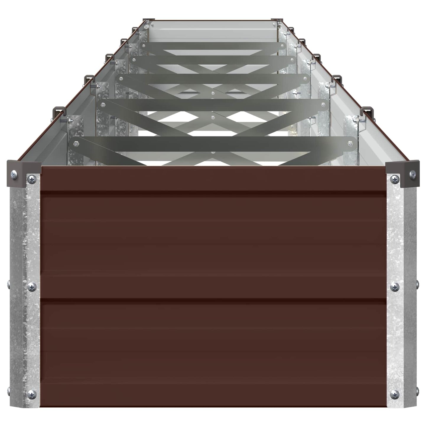 vidaXL Raised Garden Bed Brown 600 x 40 x 24 cm cold-rolled steel