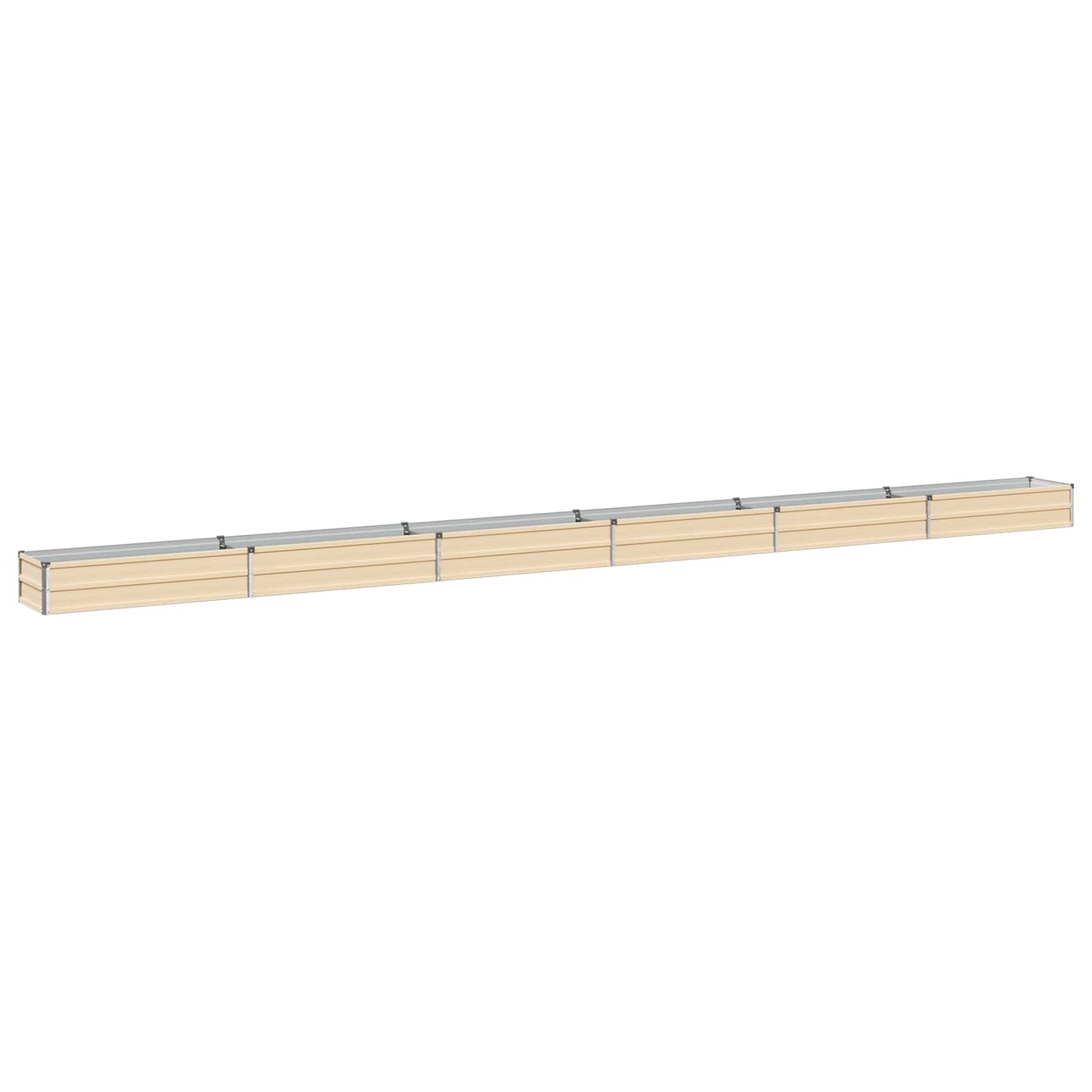 vidaXL Raised Garden Bed Ivory 600 x 40 x 24 cm cold-rolled steel