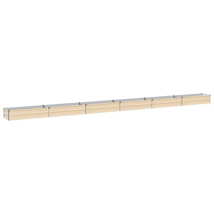 vidaXL Raised Garden Bed Ivory 600 x 40 x 24 cm cold-rolled steel