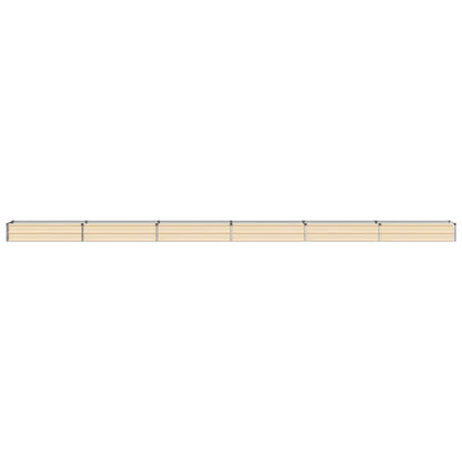 vidaXL Raised Garden Bed Ivory 600 x 40 x 24 cm cold-rolled steel