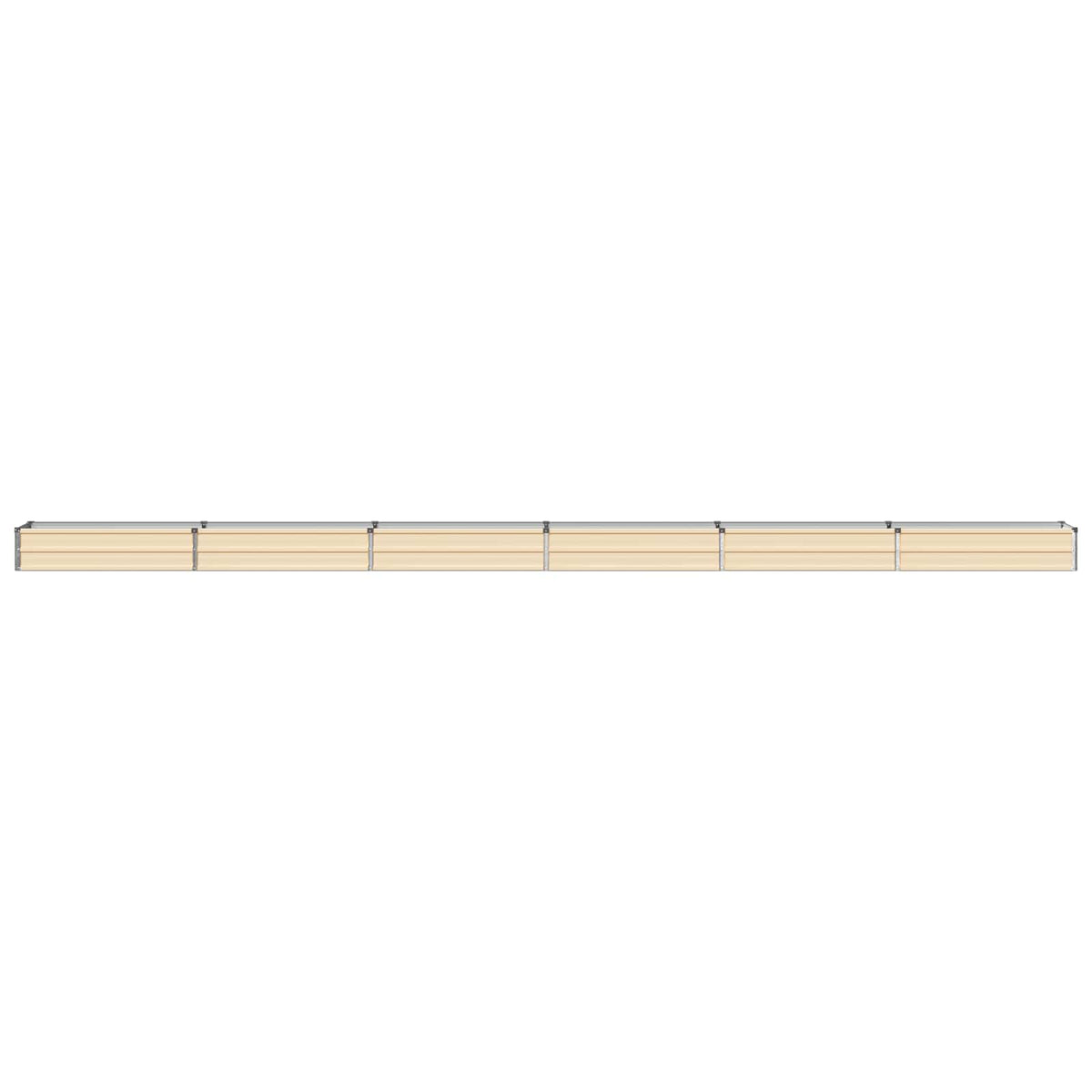 vidaXL Raised Garden Bed Ivory 600 x 40 x 24 cm Galvanised Steel