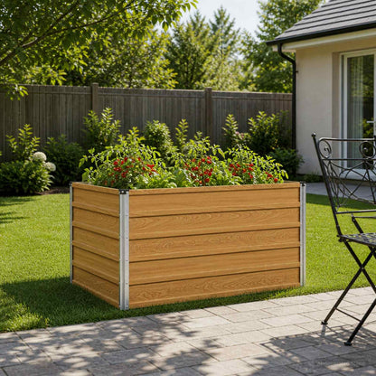 vidaXL Raised Garden Bed Natural 100 x 80 x 55 cm cold-rolled steel